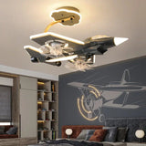 Airplane Ceiling Light with Fan for Kids Room