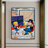 Alec Monopoly and Richie Rich in Forex Trading Crypto Canvas Print