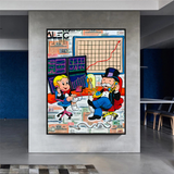 Alec Monopoly und Richie Rich im Forex-Trading-Krypto-Leinwanddruck