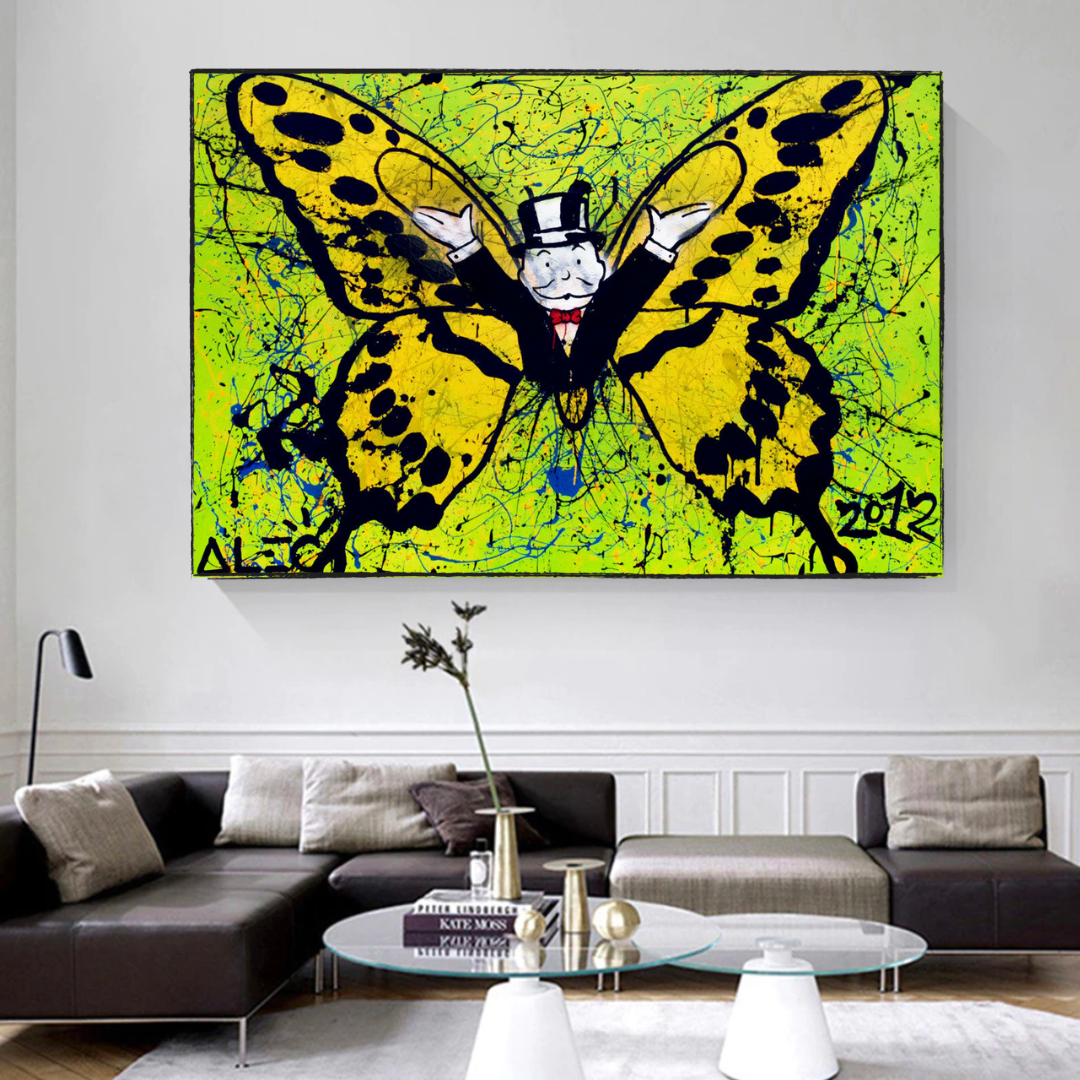 Alec Monopoly Art for Sale: Money Man Got Wings Canvas