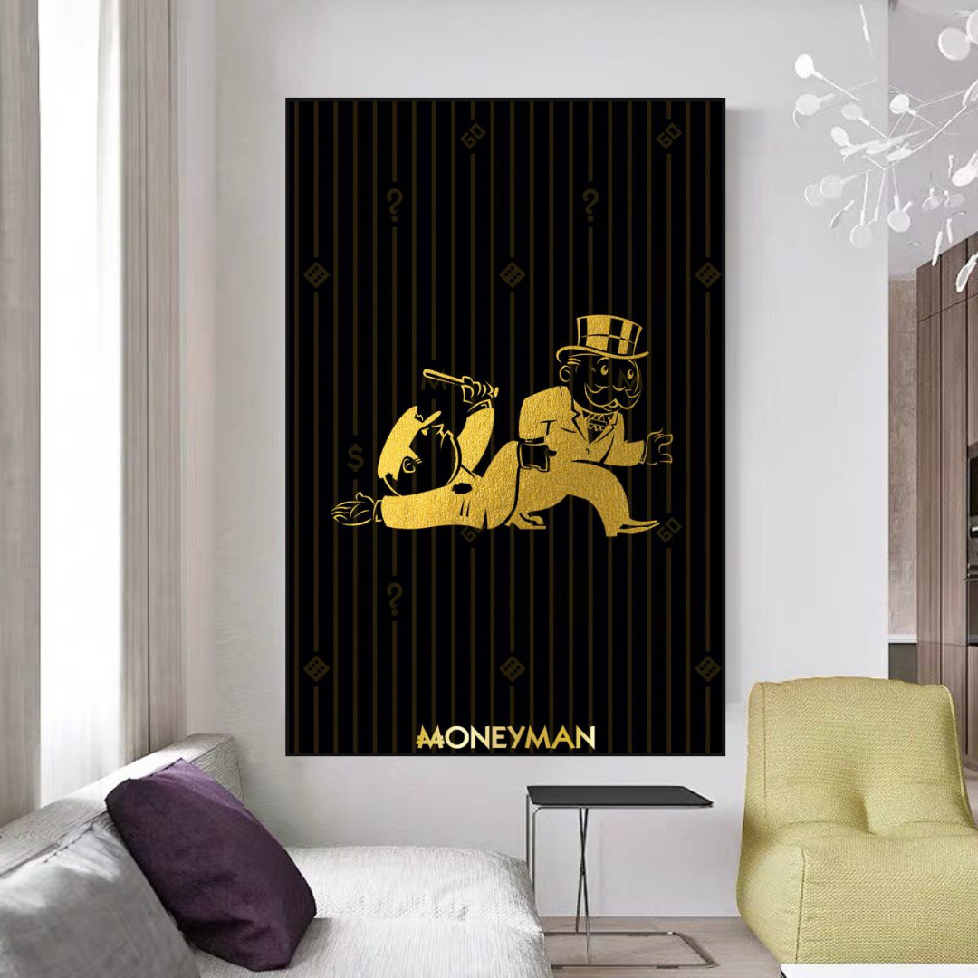 Alec Monopoly Art: Gold Money Man Millionaire Leinwanddruck