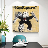 Alec Monopoly Art in Healthcare Medical Newspaper