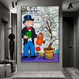 Alec Monopoly Art: L'argent fait pousser des graffitis Impression sur toile
