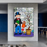 Alec Monopoly Art: Money Grows Graffiti-Leinwanddruck
