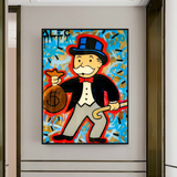 Art mural sur toile Alec Monopoly - Sac d'argent