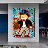 Alec Monopoly Canvas Wall Art - Money Bag