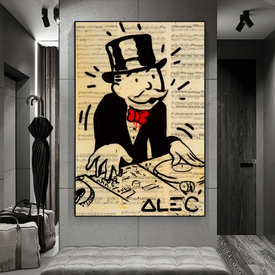 Alec Monopoly DJ Icon Art Impression sur toile - Série Money Man