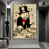 Alec Monopoly DJ Icon Art Leinwanddruck – Money Man-Serie