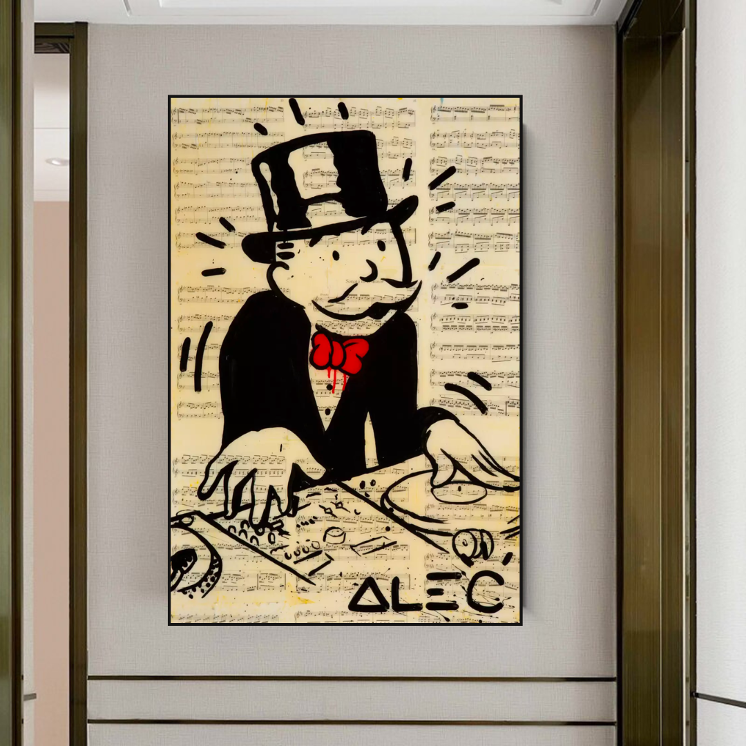 Alec Monopoly DJ Icon Art Impression sur toile - Série Money Man