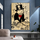 Alec Monopoly DJ Icon Art Impression sur toile - Série Money Man