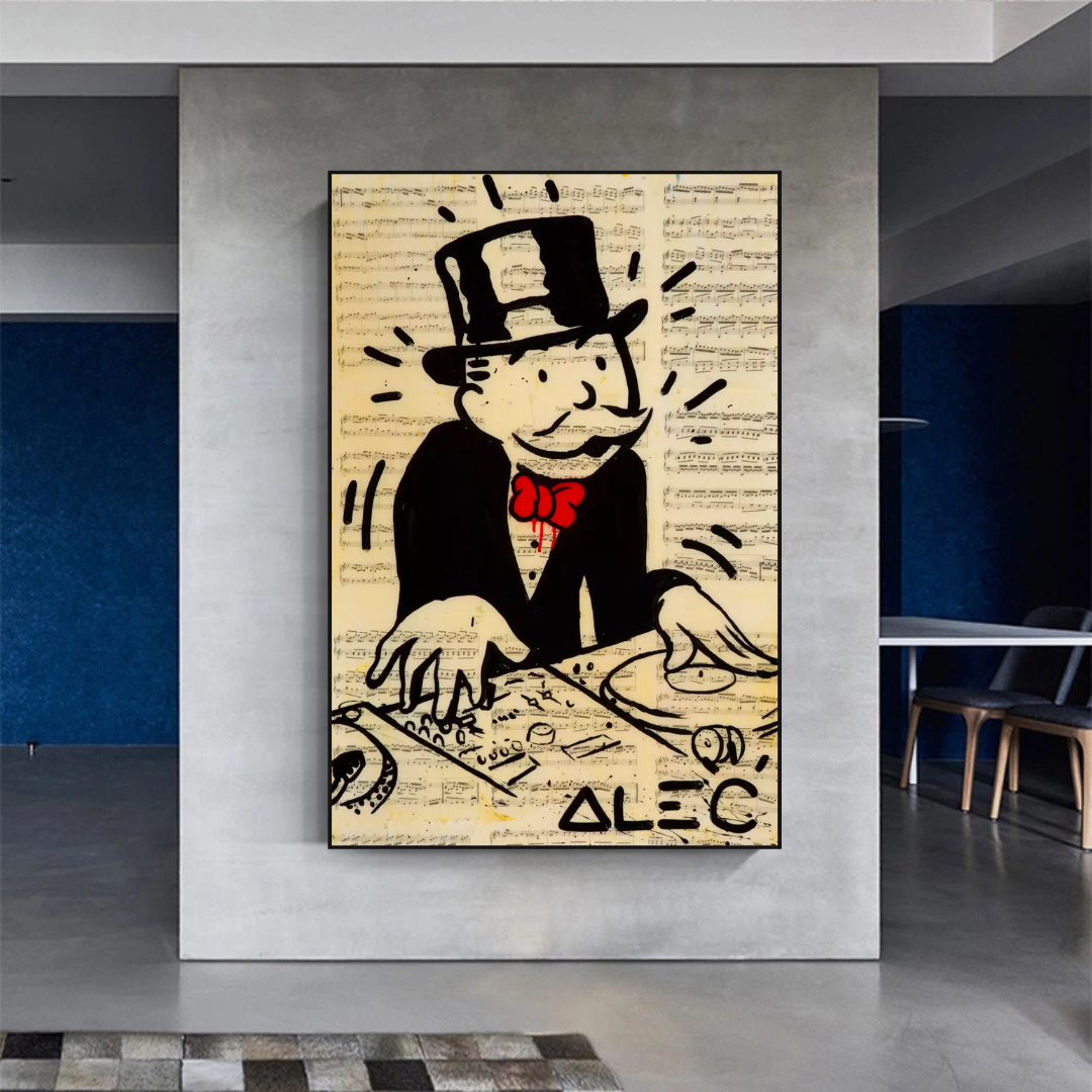 Alec Monopoly DJ Icon Art Leinwanddruck – Money Man-Serie