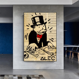 Alec Monopoly DJ Icon Art Canvas Print - Money Man Series