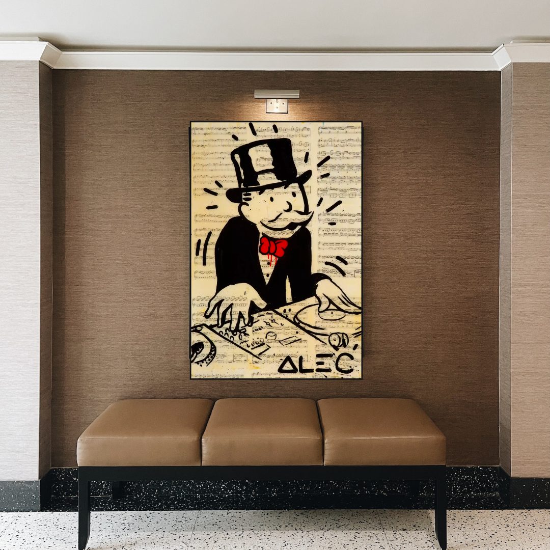 Alec Monopoly DJ Icon Art Canvas Print - Money Man Series