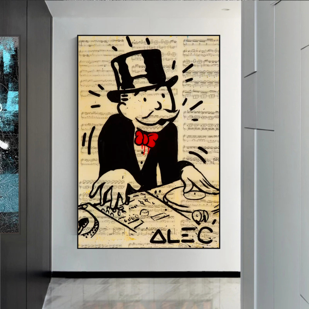 Alec Monopoly DJ Icon Art Impression sur toile - Série Money Man