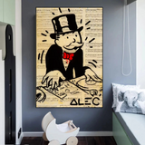 Alec Monopoly DJ Icon Art Leinwanddruck – Money Man-Serie