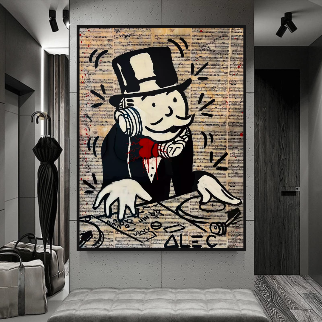 Alec Monopoly DJ Money Man Leinwanddruck – limitierte Auflage.