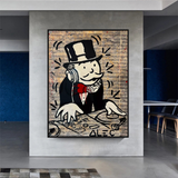 Alec Monopoly DJ Money Man Canvas Print - Limited Edition.