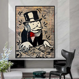 Alec Monopoly DJ Money Man Canvas Print - Limited Edition.