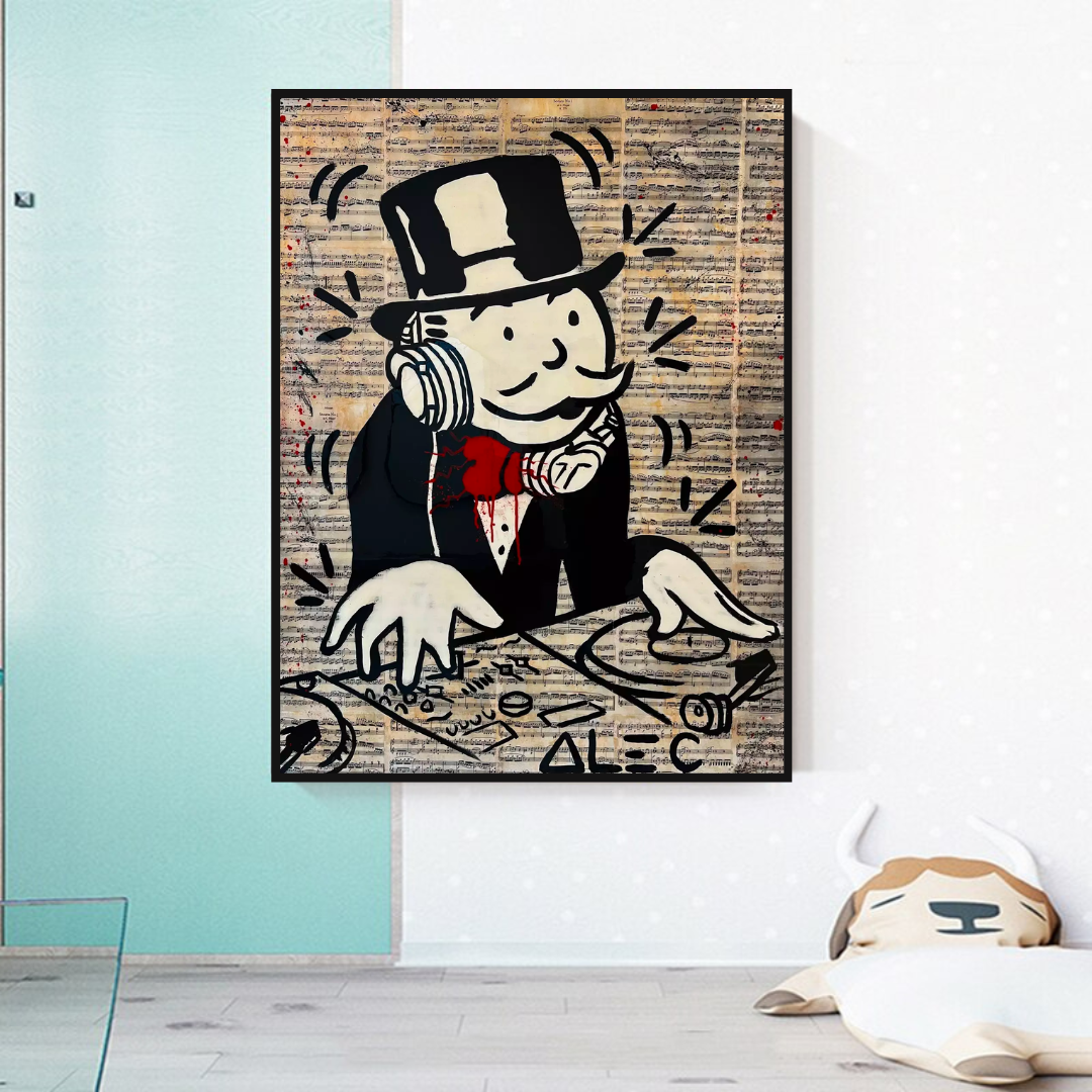 Alec Monopoly DJ Money Man Leinwanddruck – limitierte Auflage.