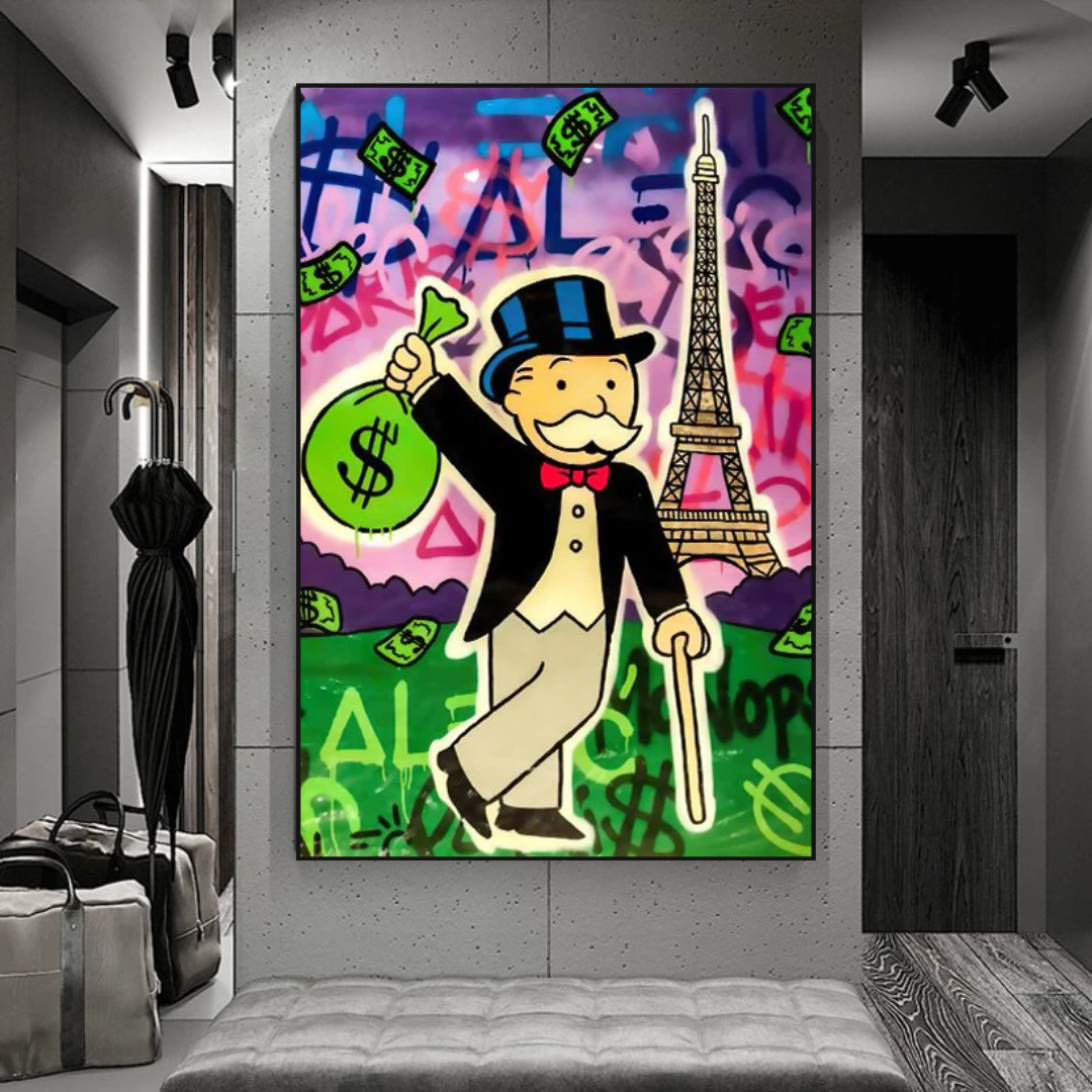 Alec Monopoly Eiffelturm-Leinwanddruck