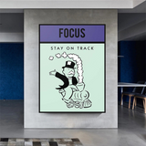 Alec Monopoly Focus Stay on Track Play Card Canvas Wall Art