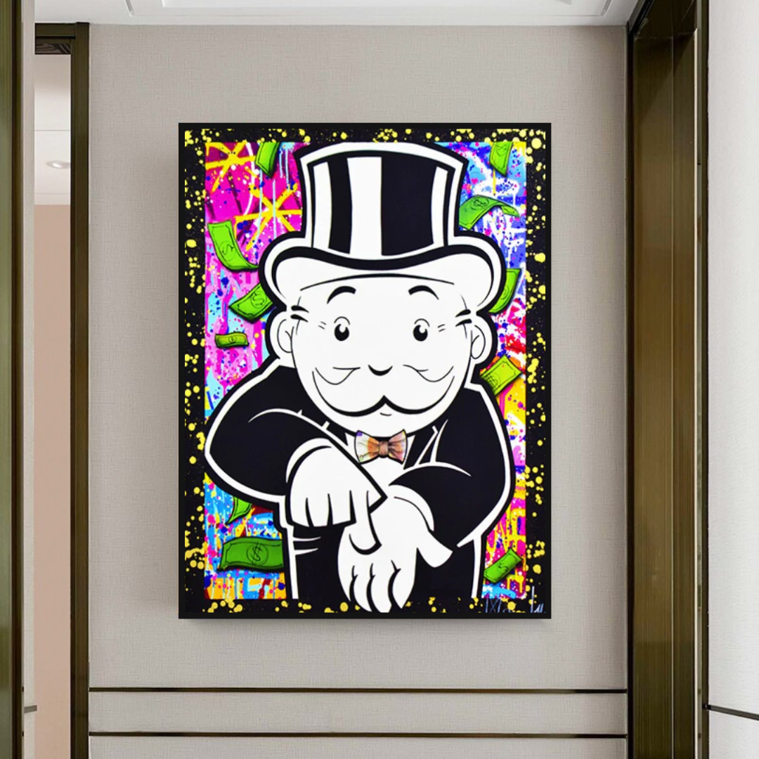 Alec Monopoly donne-moi de l'argent Impression sur toile