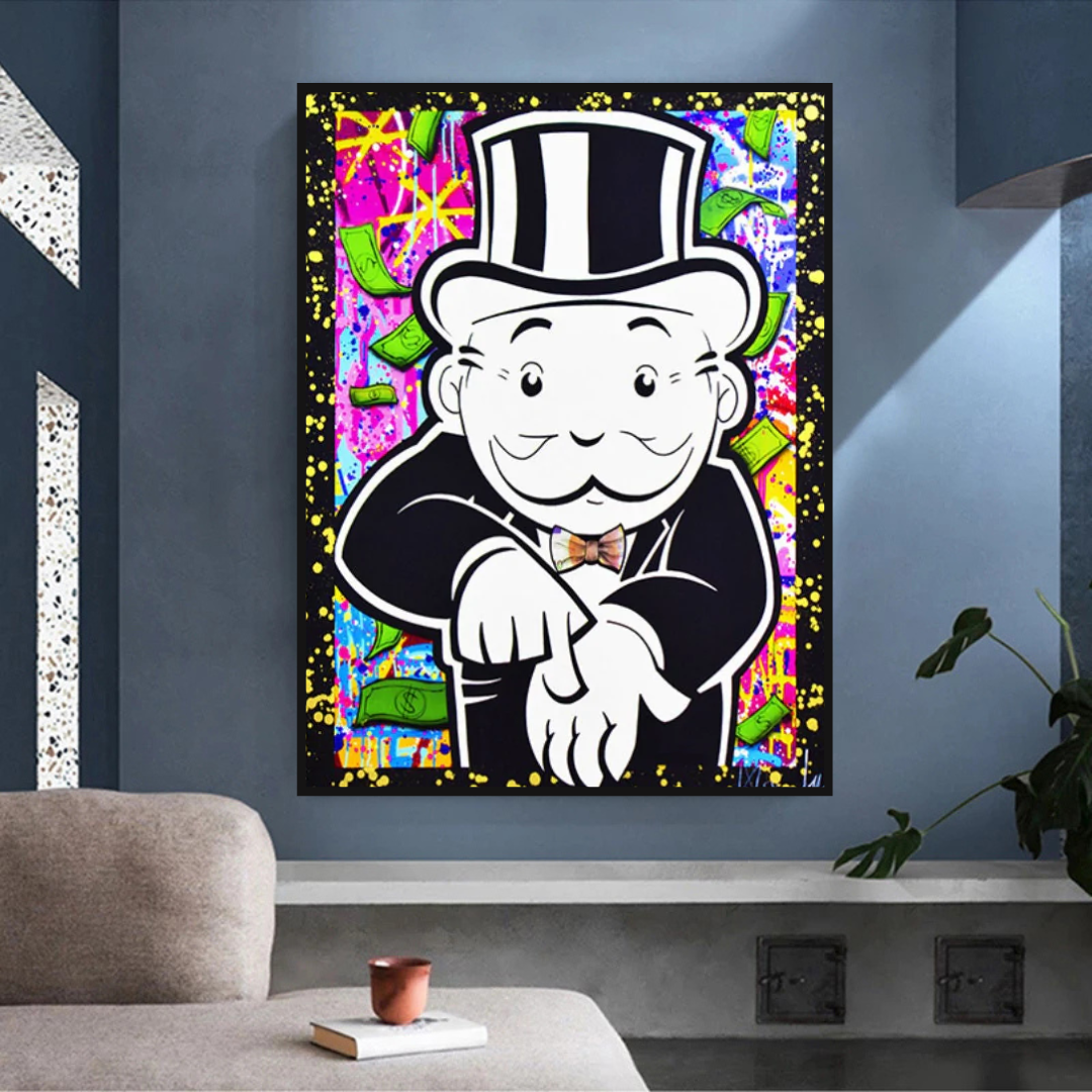 Alec Monopoly donne-moi de l'argent Impression sur toile