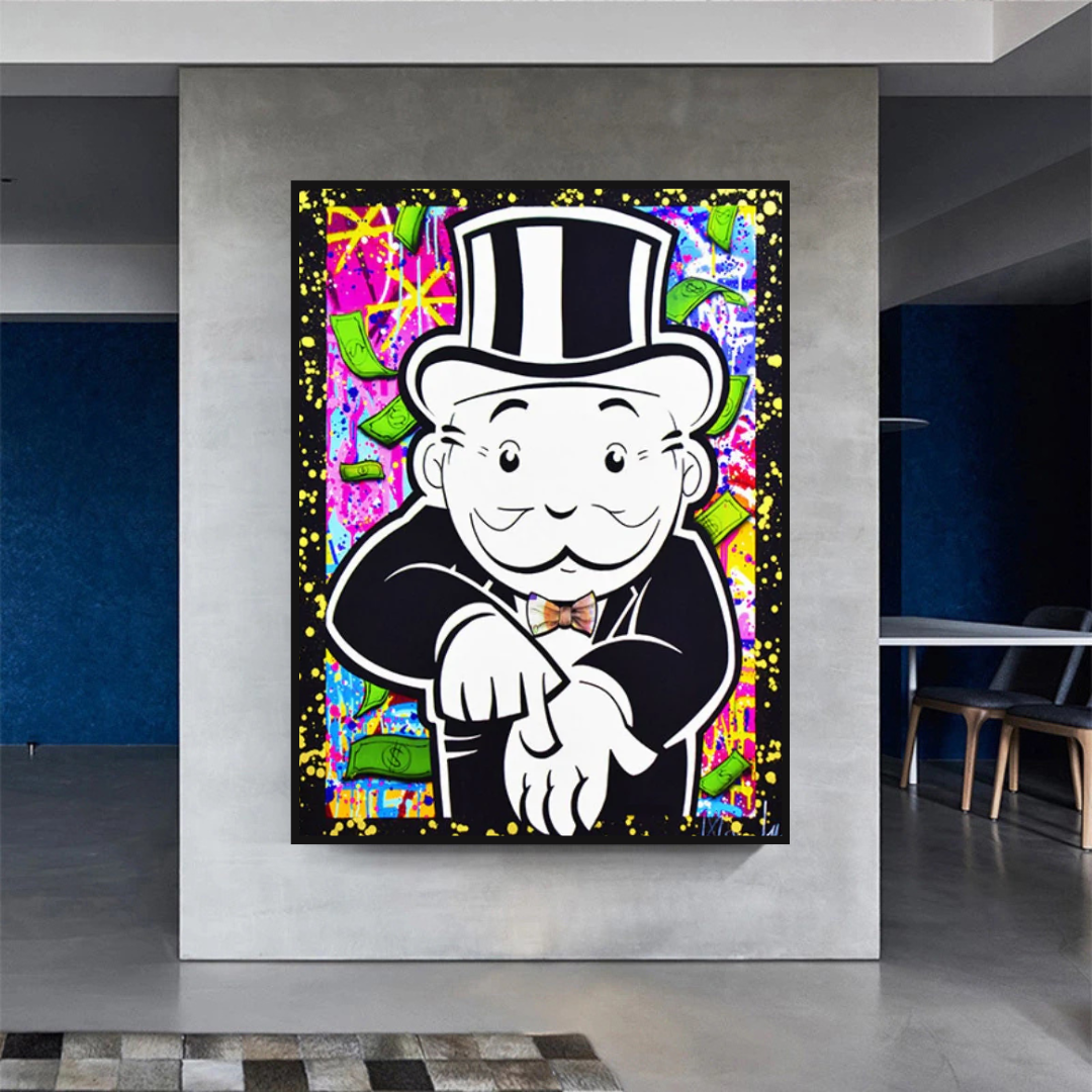 Alec Monopoly donne-moi de l'argent Impression sur toile