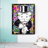 Alec Monopoly donne-moi de l'argent Impression sur toile