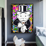 Alec Monopoly donne-moi de l'argent Impression sur toile