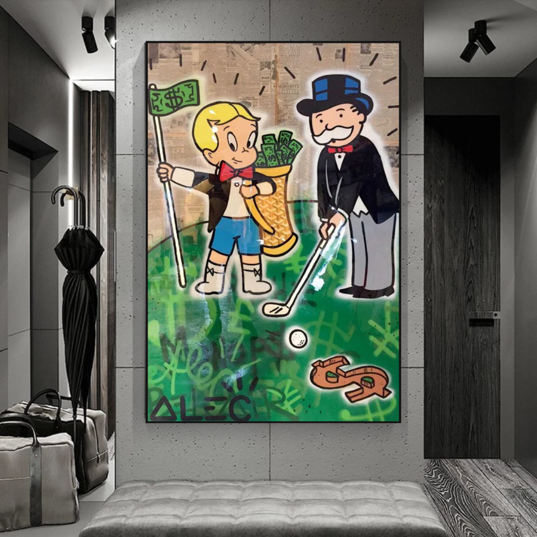 Alec Monopoly Go yard Golf Impression sur toile