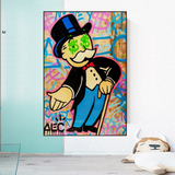 Impresión en lienzo de graffiti de Alec Monopoly