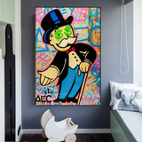 Impresión en lienzo de graffiti de Alec Monopoly