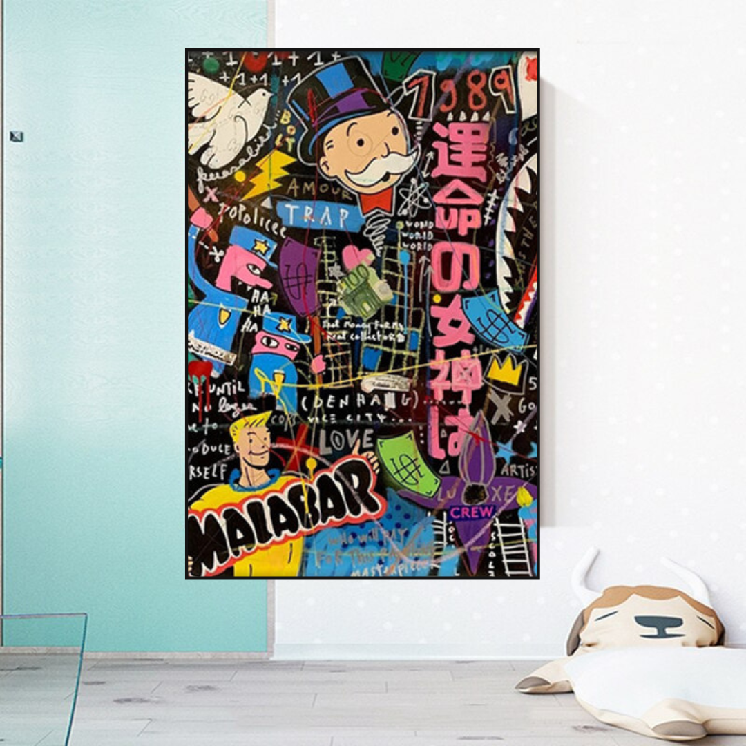 Alec Monopoly Graffiti Money Man Millionaire Canvas Wall Art