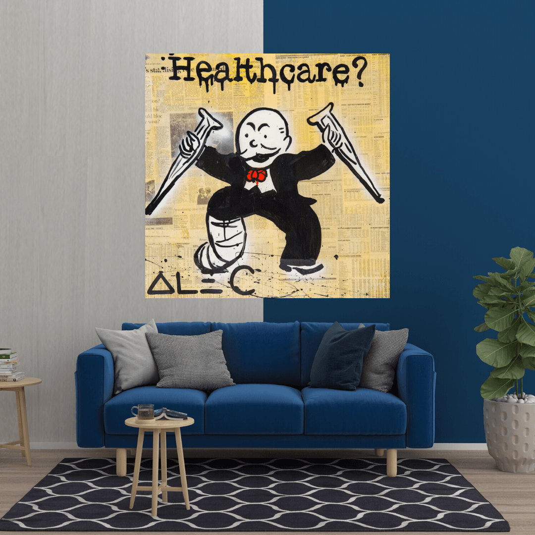 Alec Monopoly Healthcare Medical Zeitung Leinwand-Wandkunst