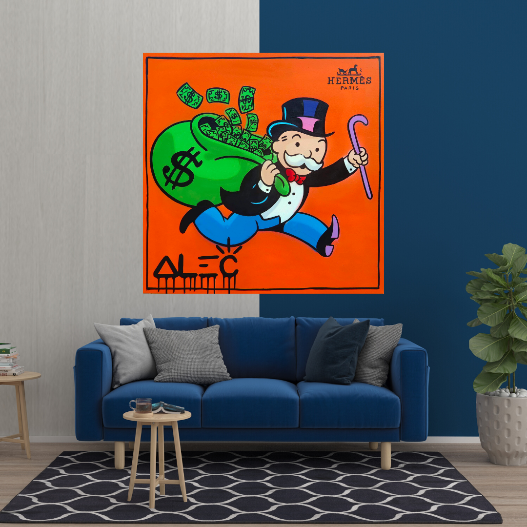 Alec Monopoly Hermes Art – Geldmann-Leinwanddruck