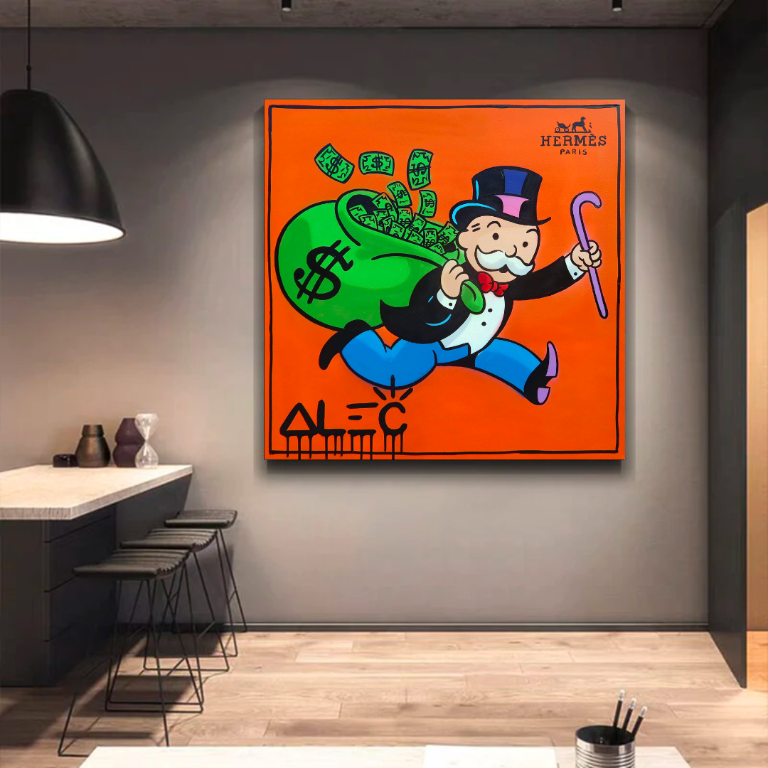 Alec Monopoly Hermes Art – Geldmann-Leinwanddruck