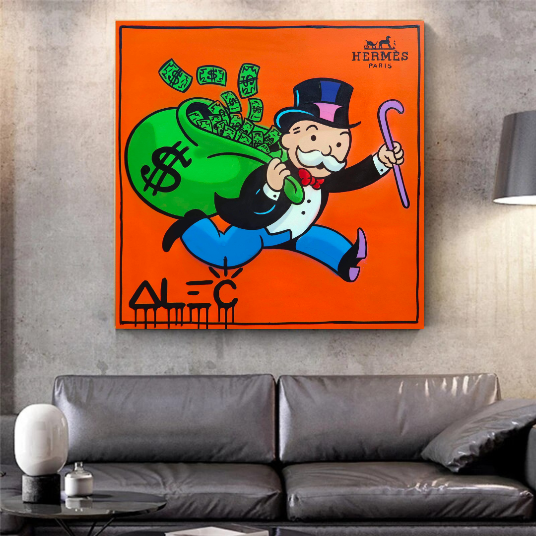 Alec Monopoly Hermes Art - Money Man Canvas Print