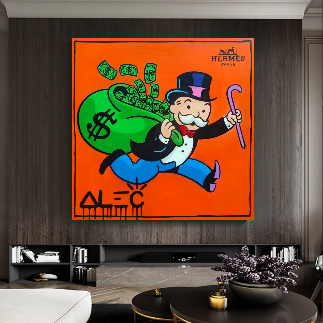 Alec Monopoly Hermes Art - Money Man Canvas Print