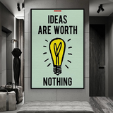 Alec Monopoly Ideas are Worth Nothing Play Card Canvas Wall Art