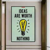 Alec Monopoly Ideas are Worth Nothing Play Card Canvas Wall Art