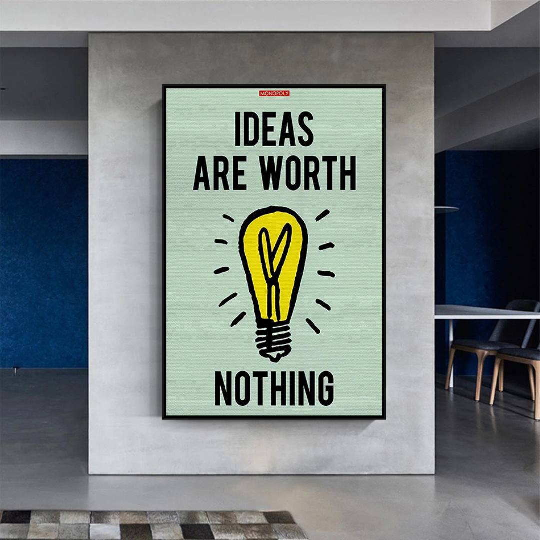 Alec Monopoly Ideas are Worth Nothing, Spielkarten-Leinwandkunst