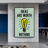 Alec Monopoly Ideas are Worth Nothing Play Card Canvas Wall Art