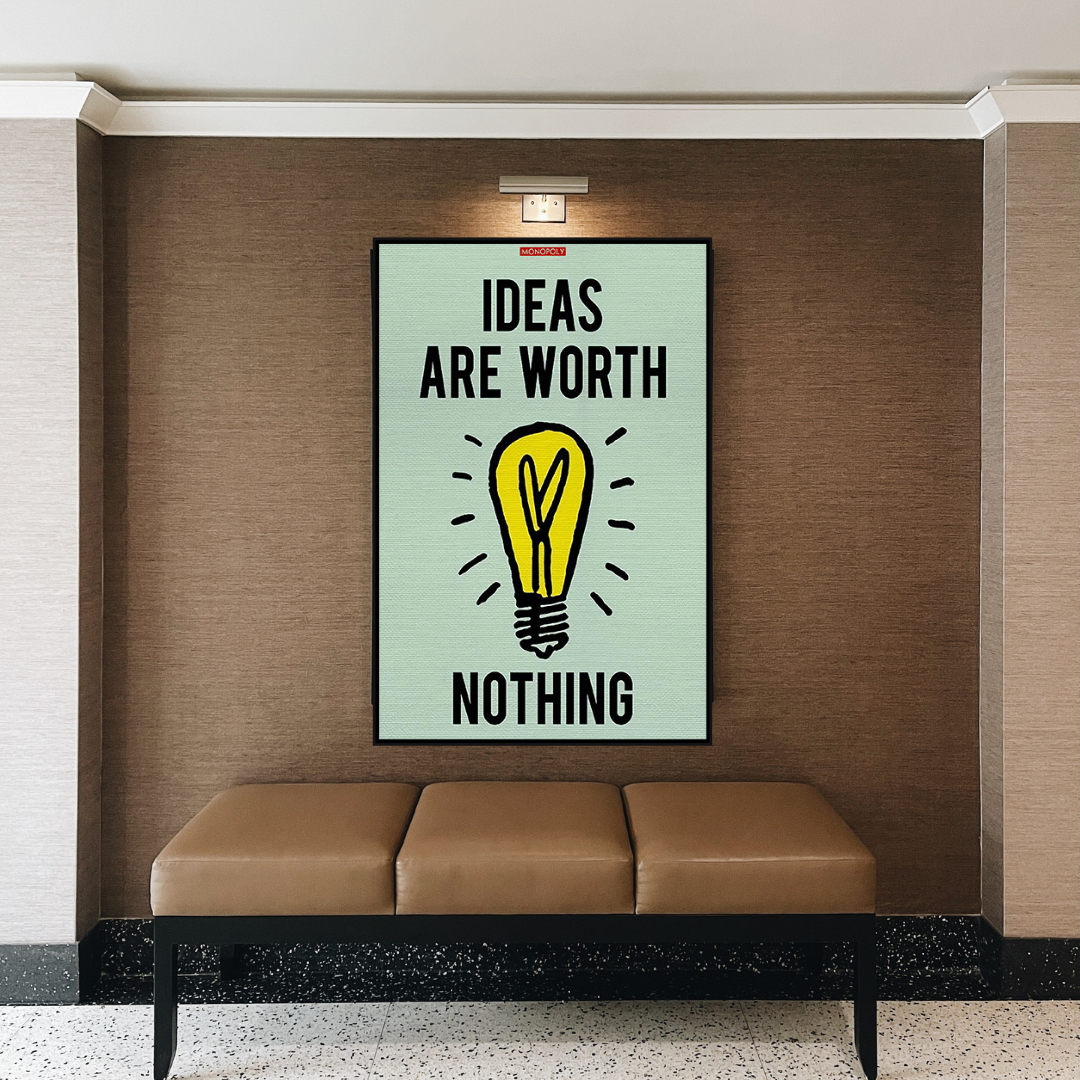 Alec Monopoly Ideas are Worth Nothing Play Card Canvas Wall Art