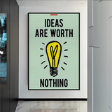 Alec Monopoly Ideas are Worth Nothing Play Card Canvas Wall Art