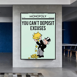 Alec Monopoly If You Can’t Deposit Excuses Play Card Canvas Wall Art