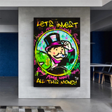 Alec Monopoly Lets Invest All Your Money Leinwandkunst