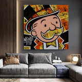 Alec Monopoly Man Premium Money Canvas Wall Art