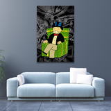 Alec Monopoly Millionaire on Dollars Canvas Print