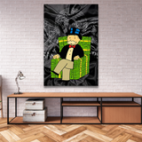 Alec Monopoly Millionaire on Dollars Canvas Print